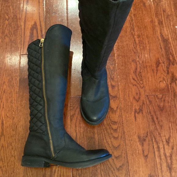 SOLD OUT Steve Madden | Northside Moto Black Leather Mid Calf Heel Boot 6 - Picture 4 of 8
